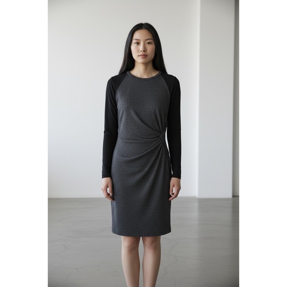 MaxMara Dresses & Skirts - MaxMara Wool Silk Blend Ruched Hip Tweed Long Sleeve Career Dress - 2